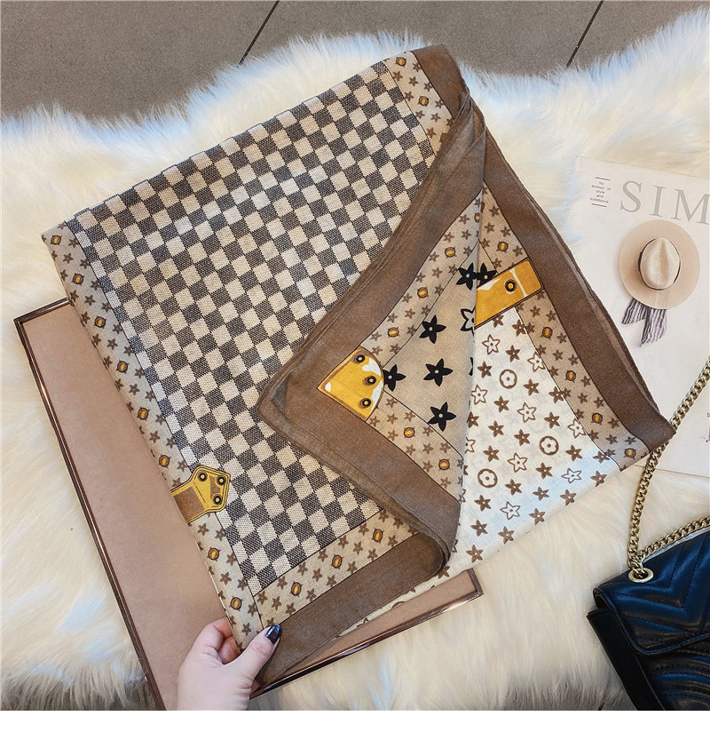 Star plaid scarf female winter high sense scarf temperament all match checkerboard plaid scarf autumn and winter shawl