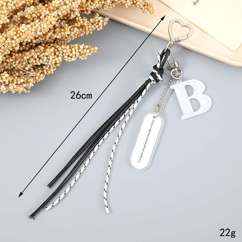 Fashion New 26 Letter Miu Style Woven Rope Pendant Personality Versatile Bag Keychain Hanging Accessories