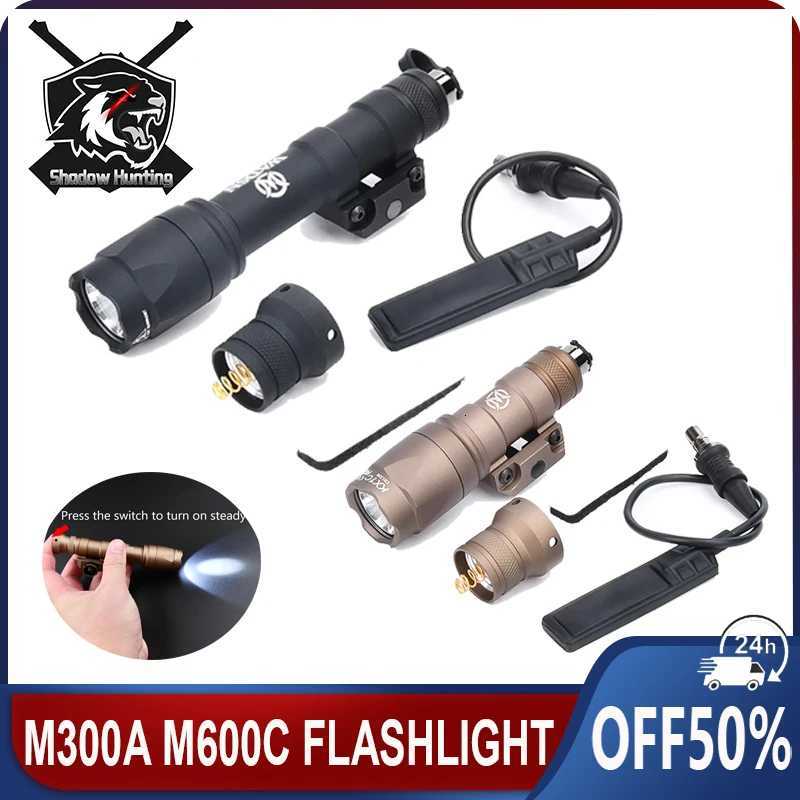 600 Lumen WADSN SF M600C Flashlight 510 Lumens M300A Torch White Spotlight Hunting Airsoft Scout Light Fits 20MM Picatinny Rail XJ250728