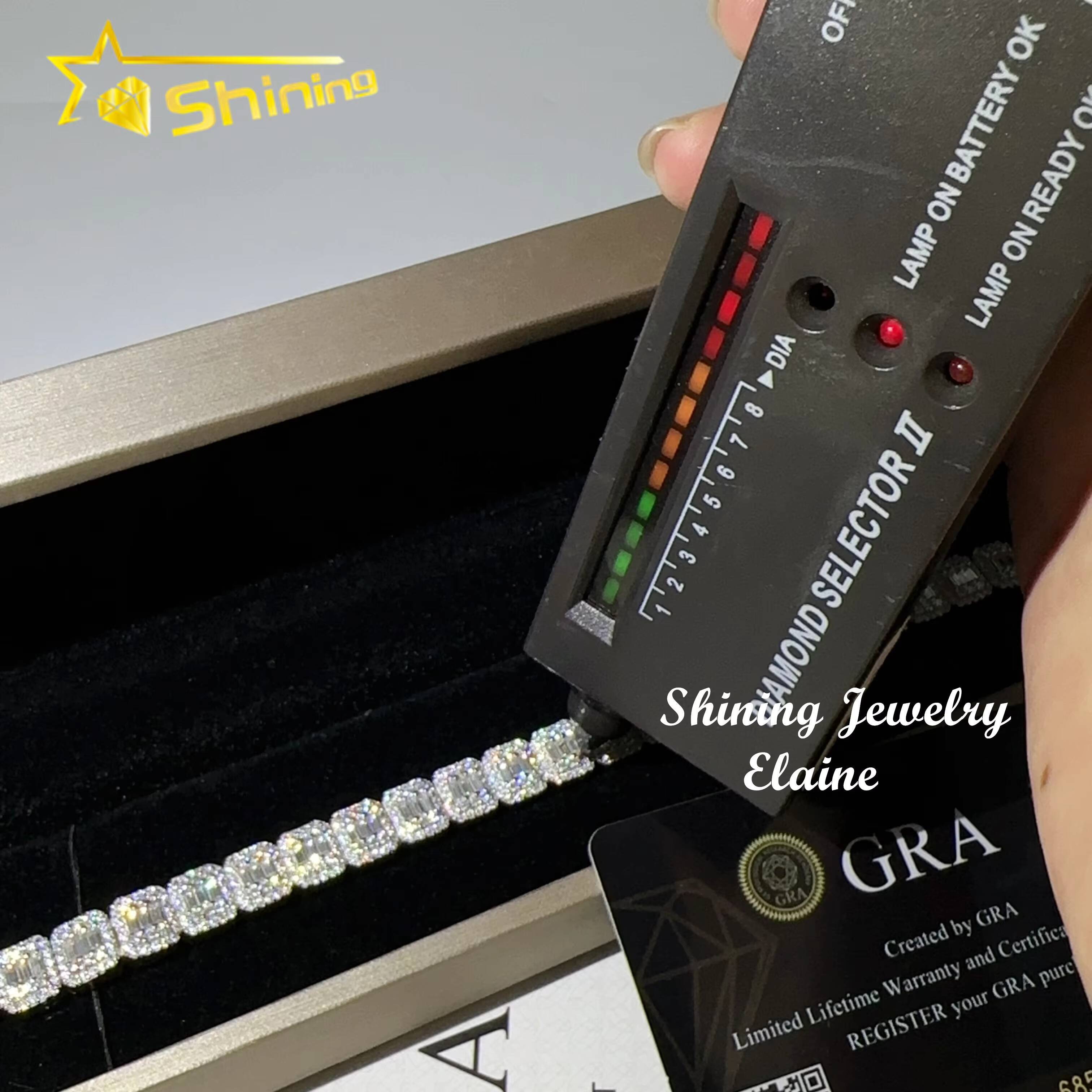 Sterling Silver 925 Iced Out Diamond Ready to Ship Bracelet Vvs Moissanite Hip Hop Jewelry Tennis Bracelet