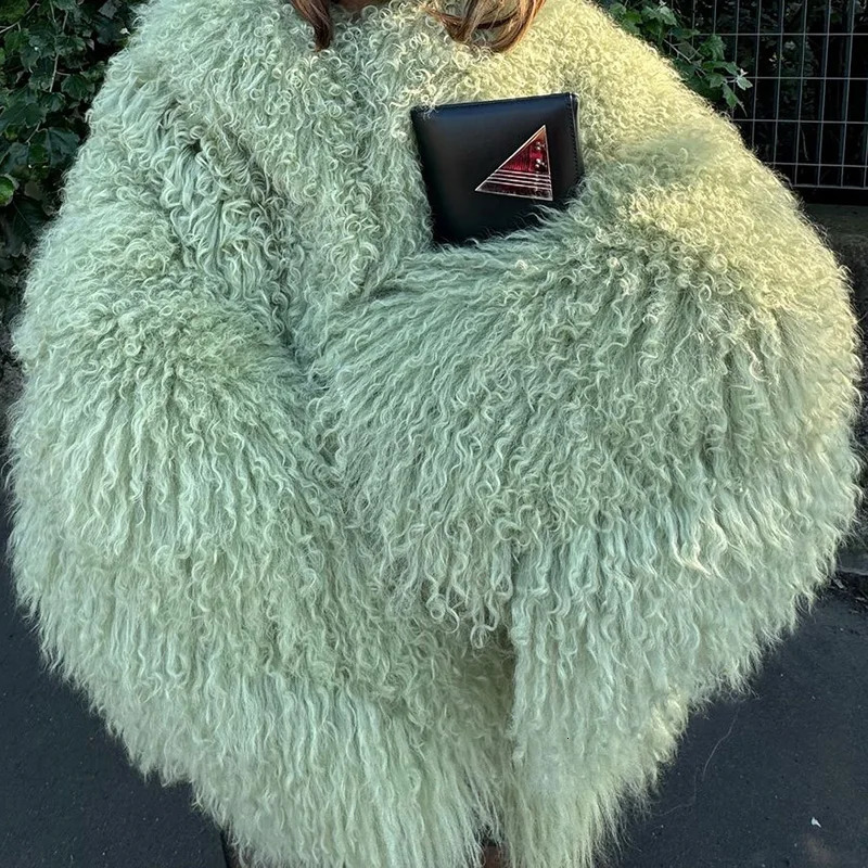 Elegant Faux Fur Furry Jacket for Women Long Sleeve Lapel Loose Coat Fashion Thick Coat Autumn Lady Furry Outerwear 250723