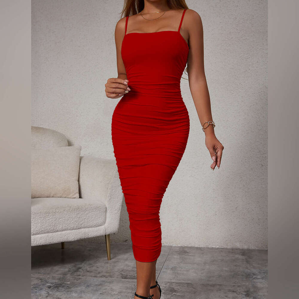 Fashion Women's Clothing Long Sleeve Ruched Dress B5