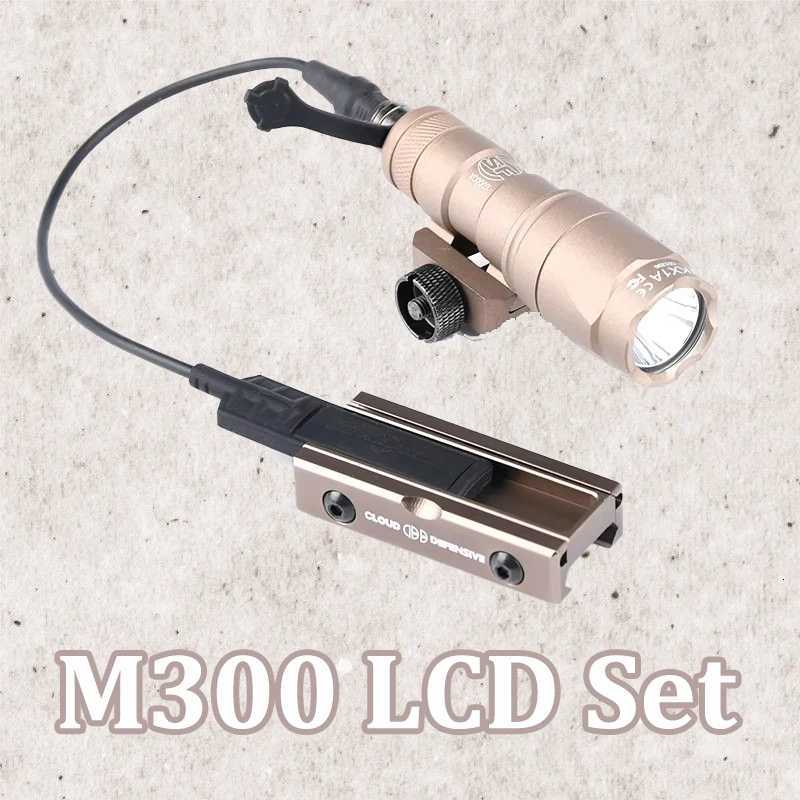 Tactical M300A M300 Tactical Flashlight Mini Weapon Scout Hunting LED Light Fit 20MM Rail Momentary On Constant On Tail XJ250728