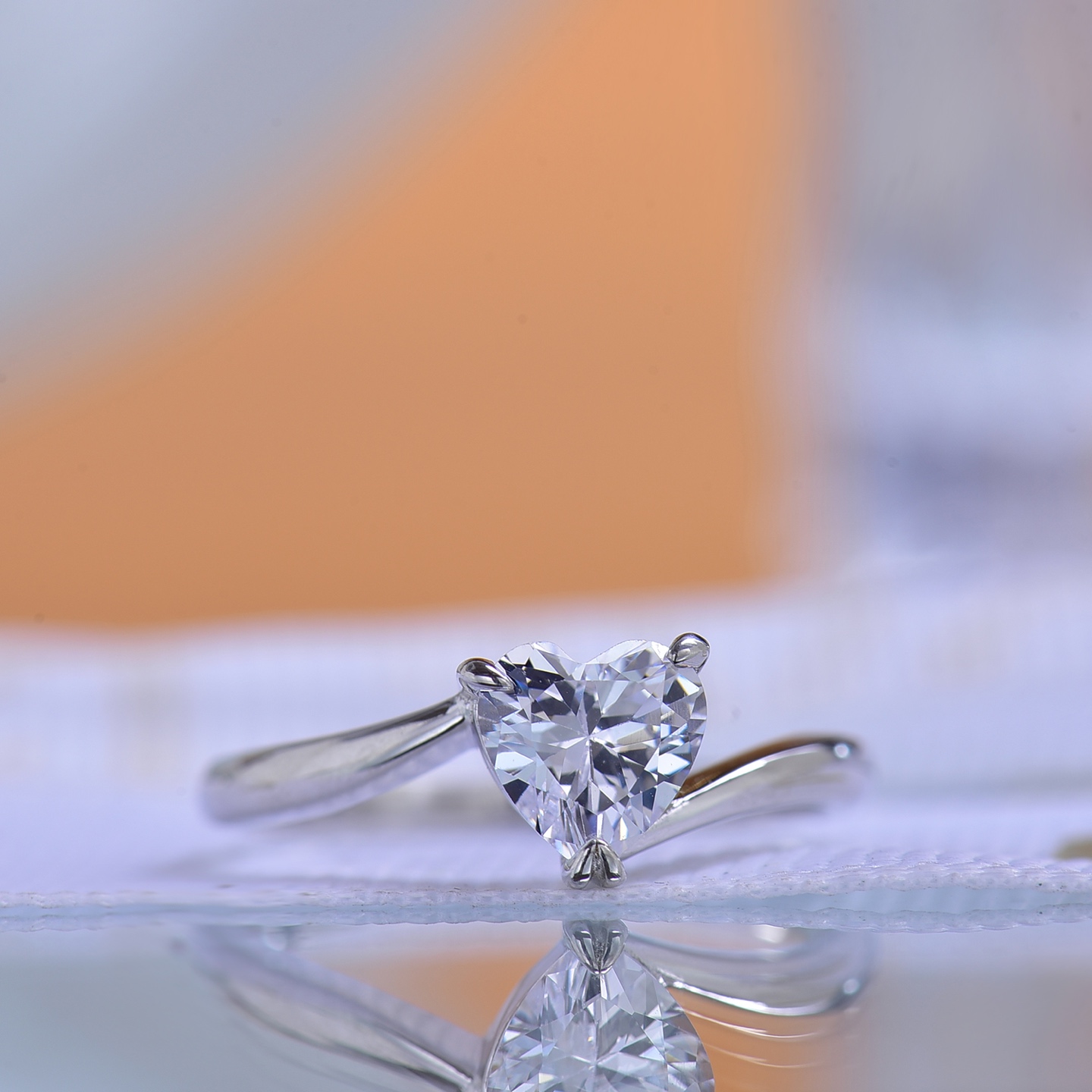 heart-shaped ring Moissanite Ring - Charming Shiny Gem, Symbol of Love - Ideal for Proposal, Anniversary Gift for Her Perfect for Valentine's Day