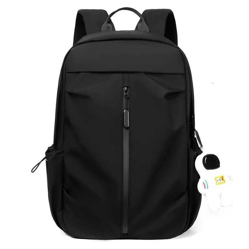 1 14 Inch Large Capacity Leisure Schoolbag Sports Simple Men And Women Universal Computer Backpack With Pendant S250728