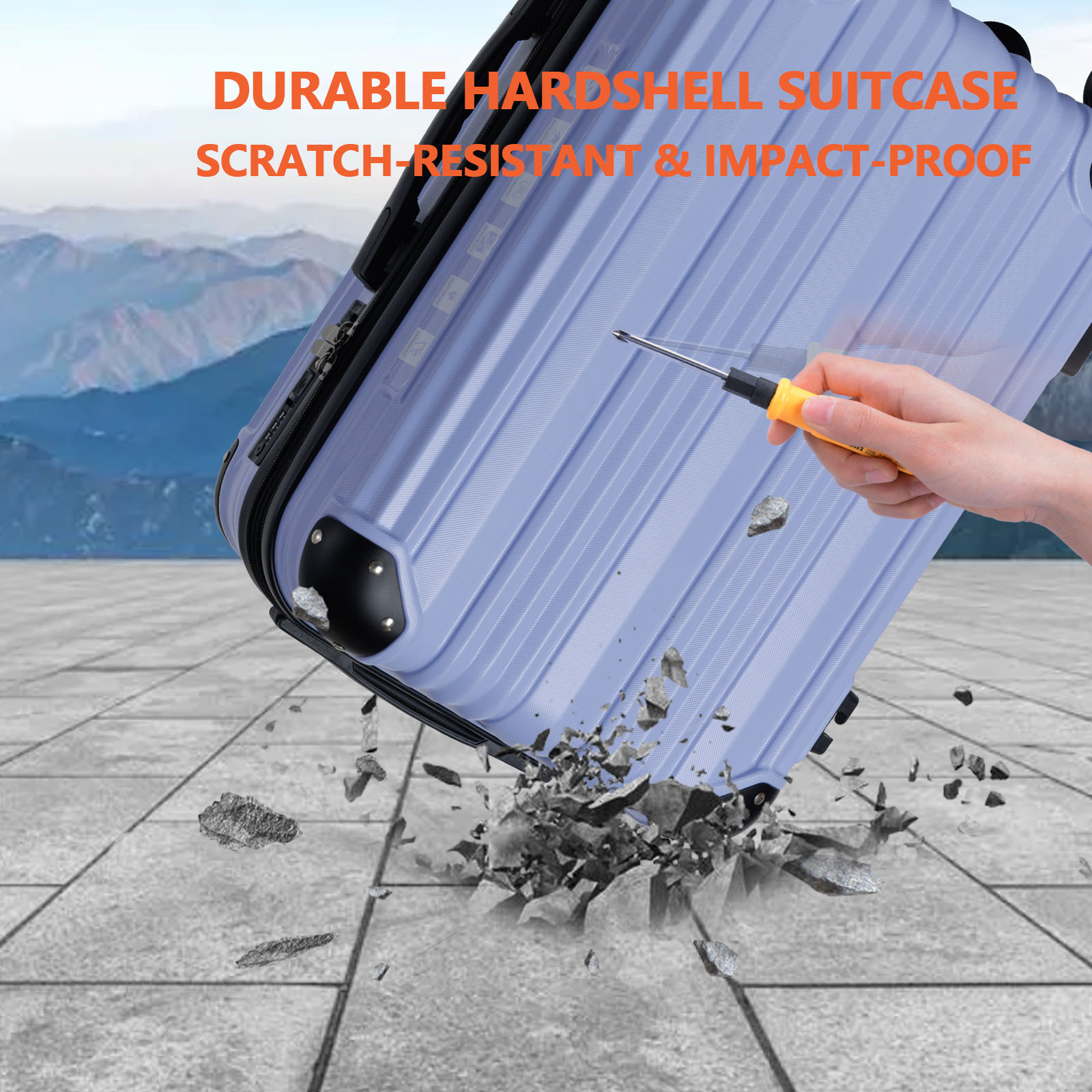 Luggage Set 2 Expandable Carry On Suitcase with TSA Lock - ABS Luggage Corner Protectors for Business Travel & Personal Trips - Lightweight Durable Sp