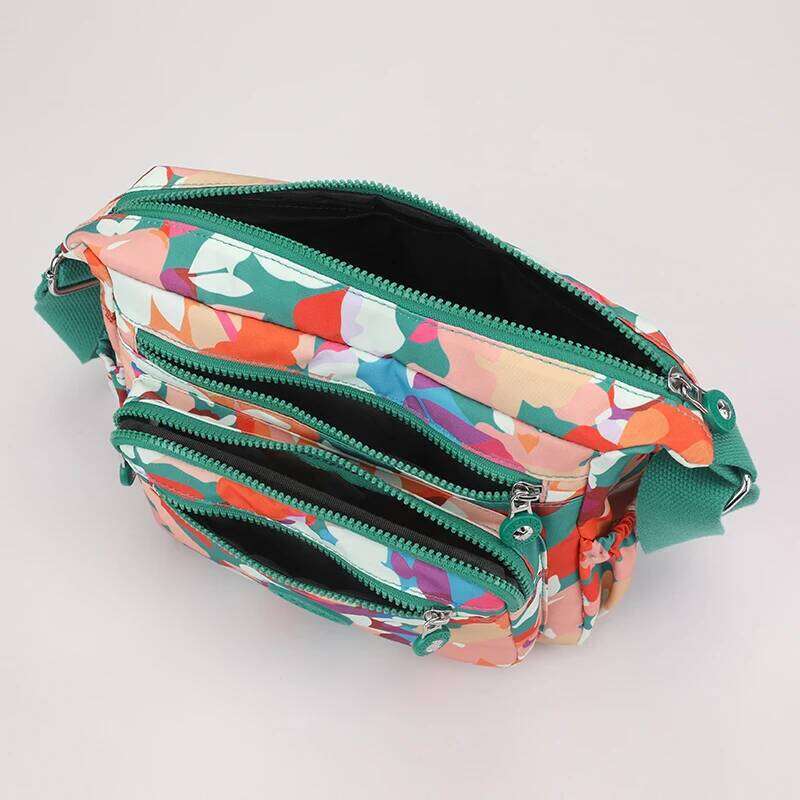 Fashion Floral Pattern Female Messenger High Quality Durable Nylon Shoulder Bag Pretty Style Multi-Pockets Women Handbag