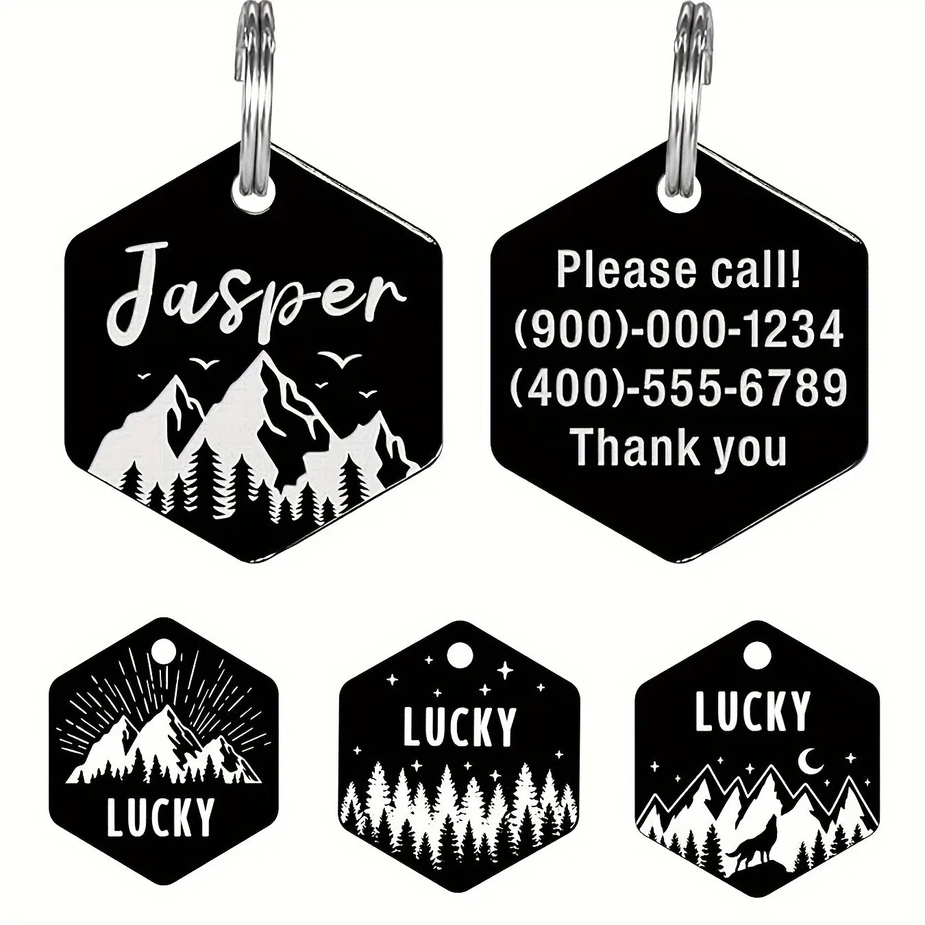 Custom Engraved Stainless Steel Dog Tag - Durable Pet ID for Collars Personalized with Your Dogs Name Contact Info 250729
