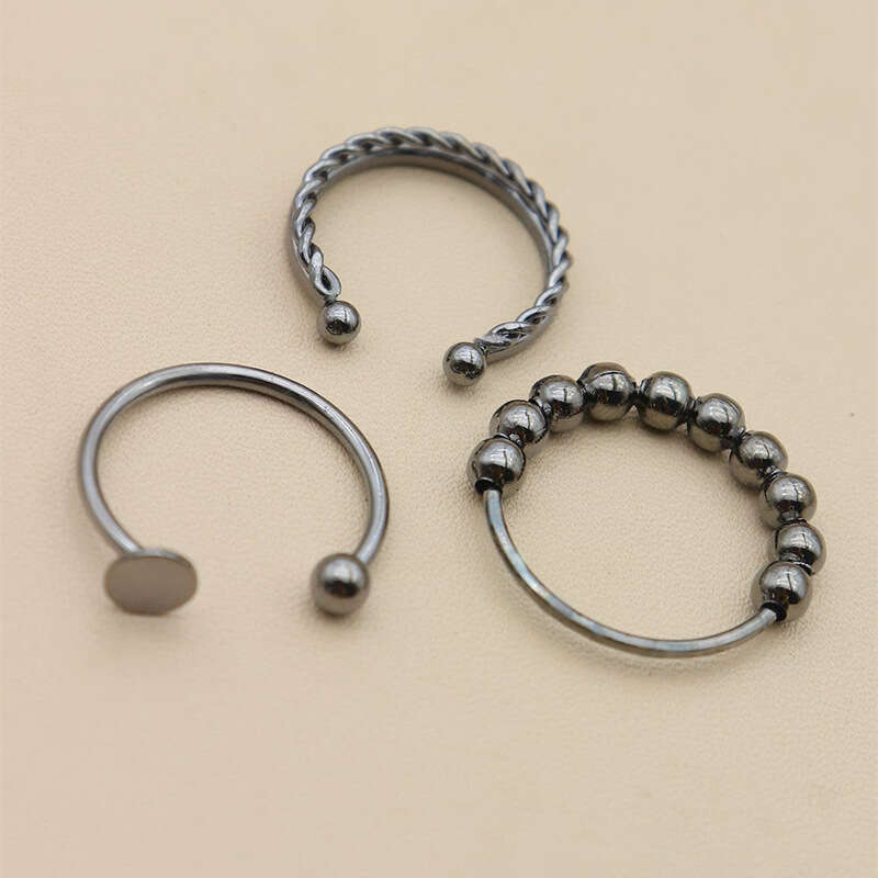 Personalized Combination Rotatable Stress Relief Punk Fashion Joint Ring 3-Piece Set