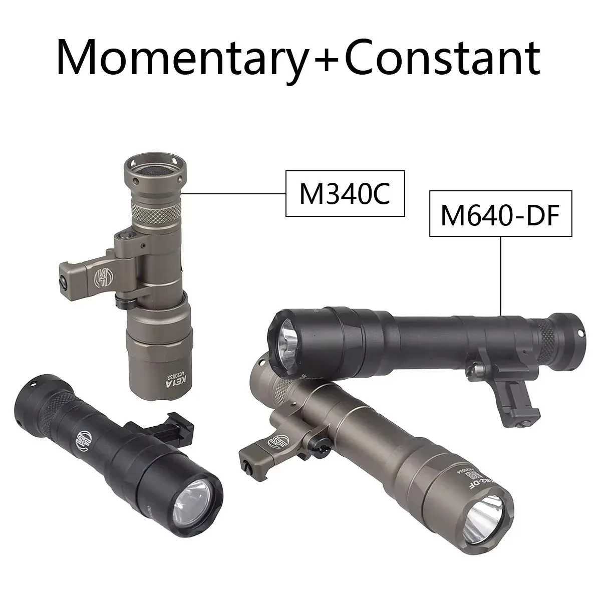 Tactical M300 M600 M640DF M640V M340V M340C LED Flashlight M640 M340 Airsoft Weapon Gun Light 20mm Picatinny Rail XJ250728