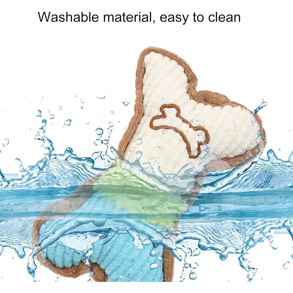 1pc Dog Squeaky Toys Bones Plush Dogs Chew Toy for Small Medium Breed Puppy Aggressive Chewer Pets Playing Teeth Cleaning 250729