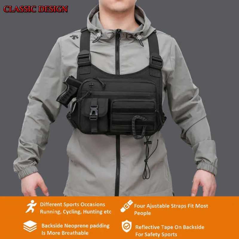 Tactical Chest Bag Mens Vest Edc Waterproof Anti-Theft Chest Pack Rig for Outdoor Cycling Bags Running Front Chest Pack Z250728