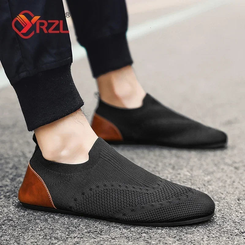 YRZL Loafers Men Soft Driving Moccasins High Quality Flats Male Walking Shoes Breathable Mesh Casual Loafers Slip on Mens Shoes 250724