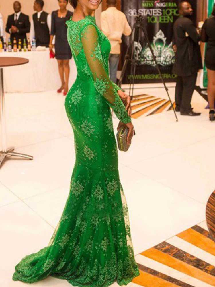 2025 New Style Womens Evening Full Dress Sexy Lace Perspective Long Sleeve Full Dresses For Women Bridesmaid Dress Party Dress Z250728