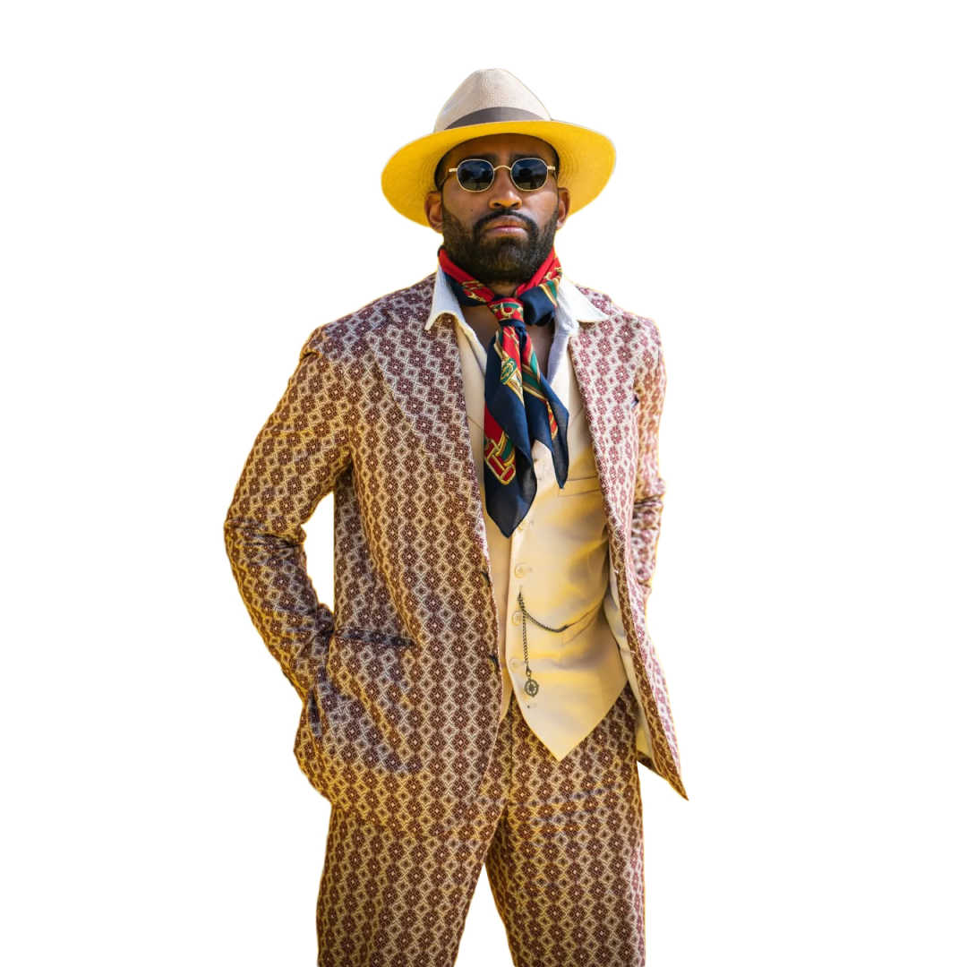 Retro Men Suits Peaked Lapel Single Breasted Groom Tuxedos 2 Pcs Jacket Pants Casual Warm Party Prom Customized