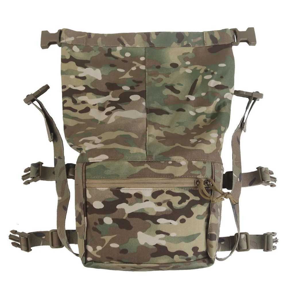 OPHIDIANTAC Double Panel Combat Chest Hanging Vest Storage Expansion Pack Internal Elastic Storage Bag Open Pocket Molle System Z250728