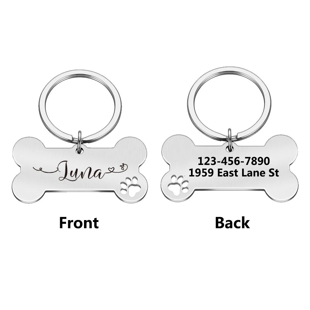 1pc Creative Custom Text The name of the love wavy line Personalized Dog Tags Customized Dog Collar With Name For Dog Tag Name 250729