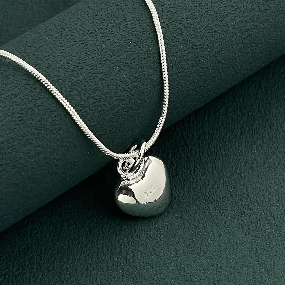 925 Sterling Silver Heart Pendant Necklace Ladies Simple Banquet Wedding Festival Birthday Jewelry Gift 250729