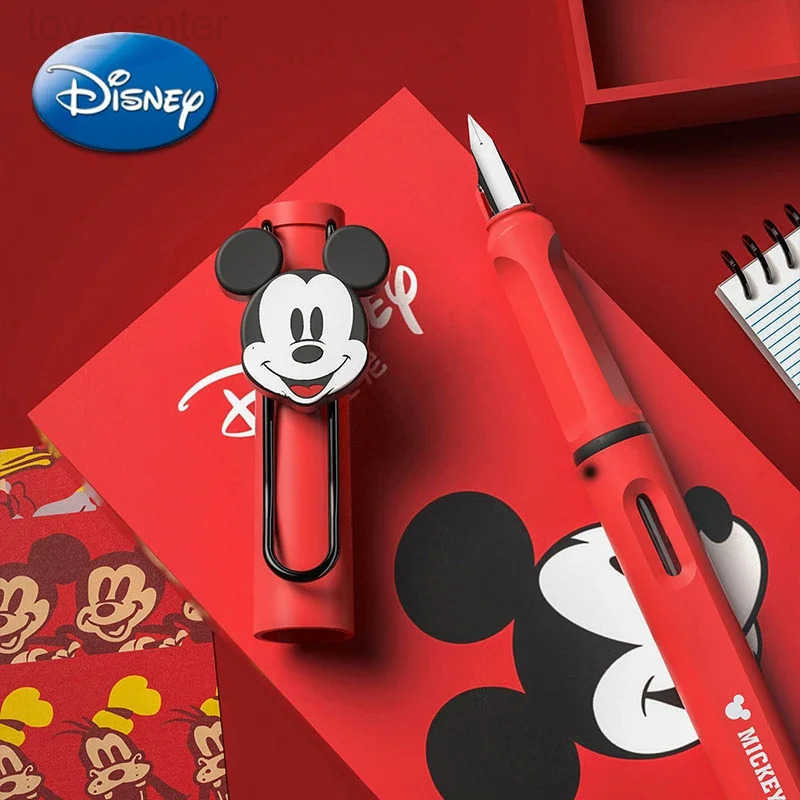 Disney Mickey Mouse Ink Pen Frozen Lotso Cartoon Figures Signature Pens Stationery Supplies Student Children Birthday Gift Box W250729