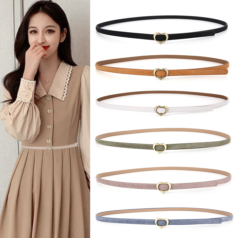 Designer Belt Cowhide Belts Woman Leather Belts Slim Belt Strap Luxury Women's Chain Belt Buckle Fashion Smooth Buckle Belt With Strap A123