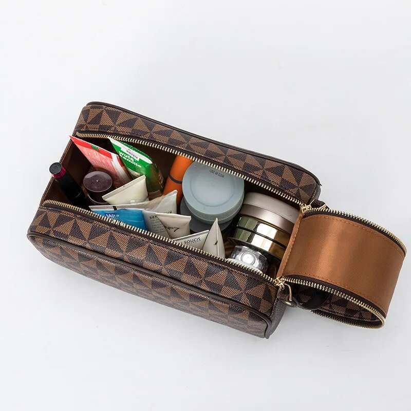 Designer Cosmetic Bags Women Double Zipper Hanging Toiletry Bag Multifunctional Makeup Organizer for Bathroom and Travel 1100368158