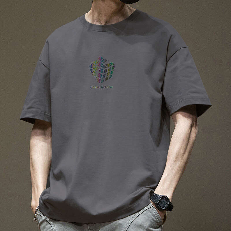Designer T Shirt Pure Cotton Short Sleeve T-Shirt For Men Summer Ins Hong Kong Style Trendy Half Sleeve Loose Couple Matching Tee Shirt Men's Rou