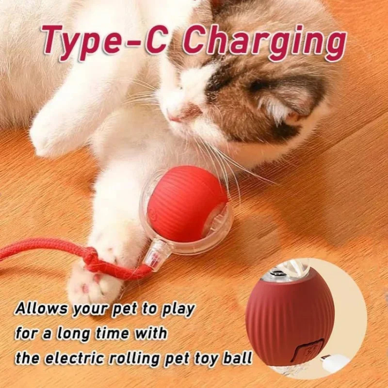 Electric Dog Ball Toys Automatic Rolling Rechargeable Smart Pet Interactive Plush Toy Cat Training 250729