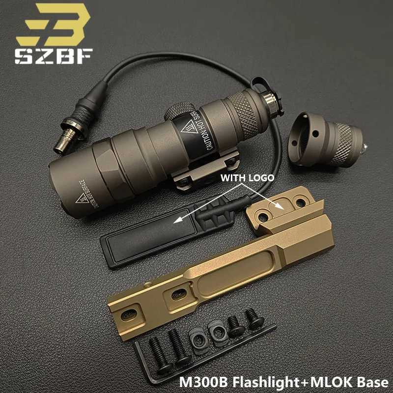 SF Tactical Flashlight M300 M600 M600B M300B Scout Light Pressure Switch 600Lumen Hunting Weapon Gun Light mlok keymod Rail R250728