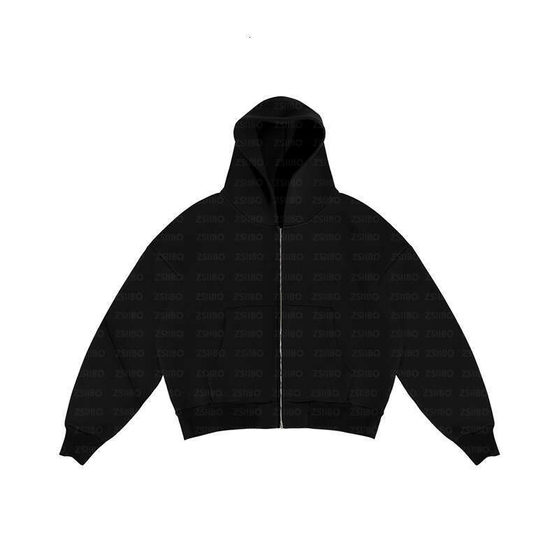 Autumn Winter Street Style Personality Trend Casual Solid Color Zipper Hoodie Unisex 2024