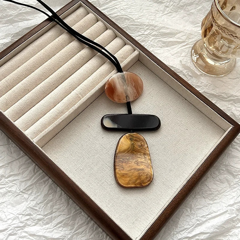 Bohemian Long Geometric Pendant Necklace for Women Sweater Chain Fashion Accessory 250729