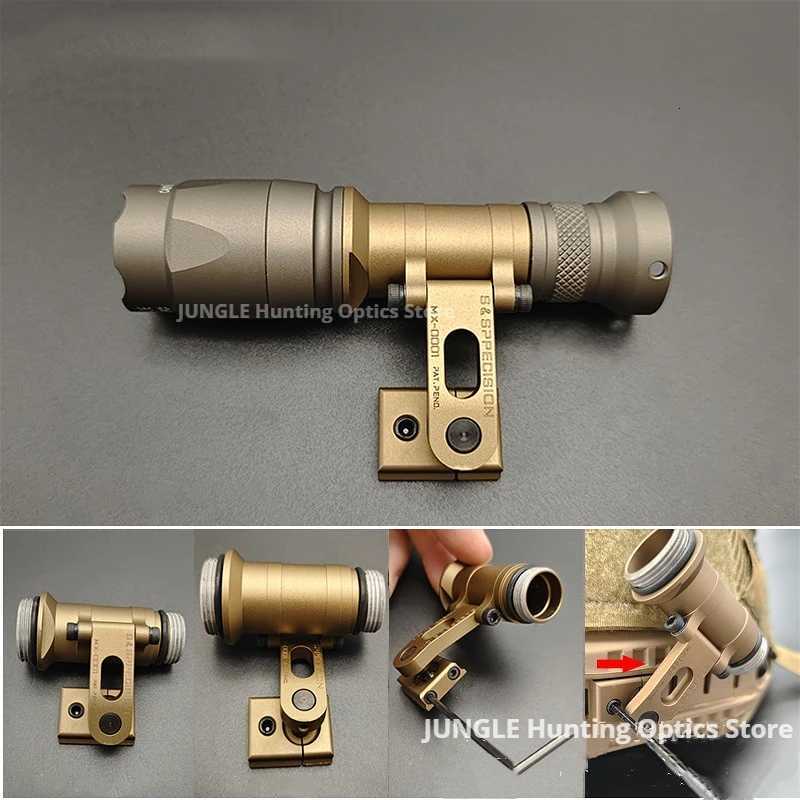 Tactical M-AX SF Helmet Mount Rotating SS MAX Bracket For M-AX CAG Helmet Rail Scout Light M300 M600 Flashlight Base R250728