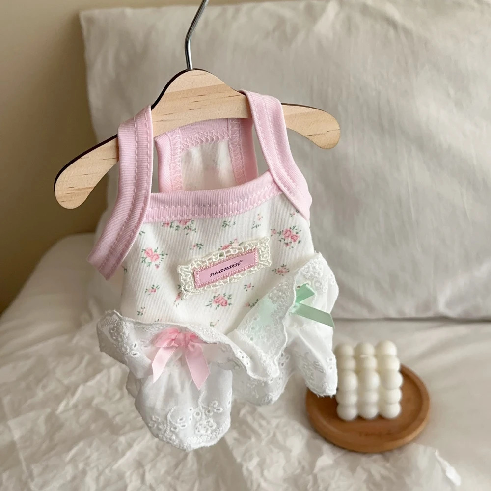 ute Bow Cat Dress Pink Puppy Halter Home Small Dog for Dogs Skirt Clothes Accessories in Summer 250729