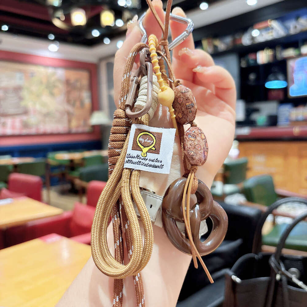 Miu Series Chocolate Bag Alkaline Bread Bracelet Keychain Phone Braided Lanyard Small Charm