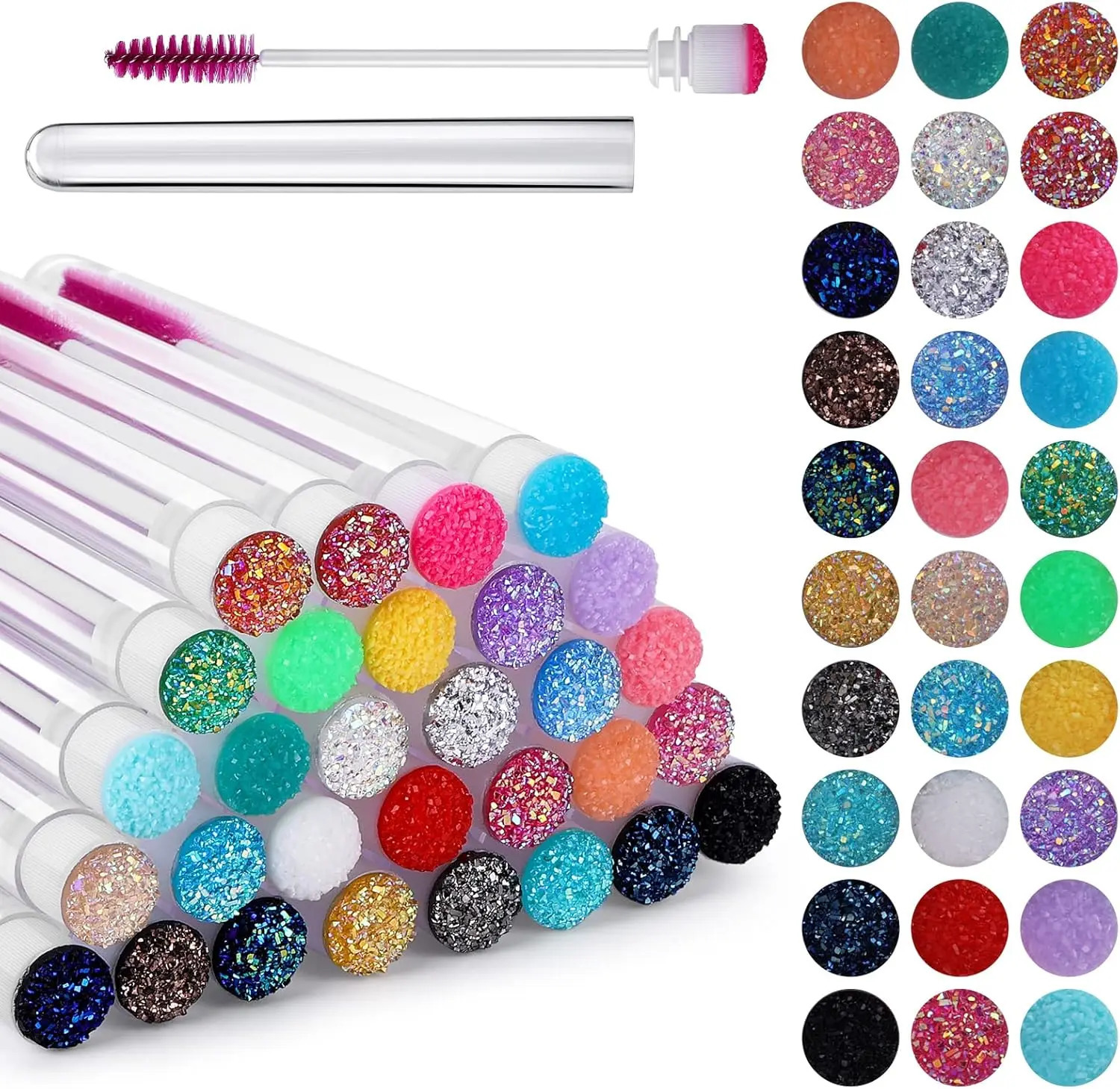 Reusable 50sets Eyelash Mascara Wands With Tube Lash Spoolie Brush In Container Disposable Eyebrow Applicator Case Wholesale 250729