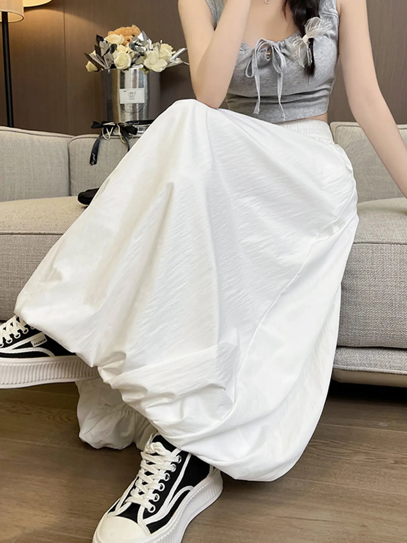 Flower Bud Skirt High Waist Slimming Aline Lantern Fashion Versatile 250729