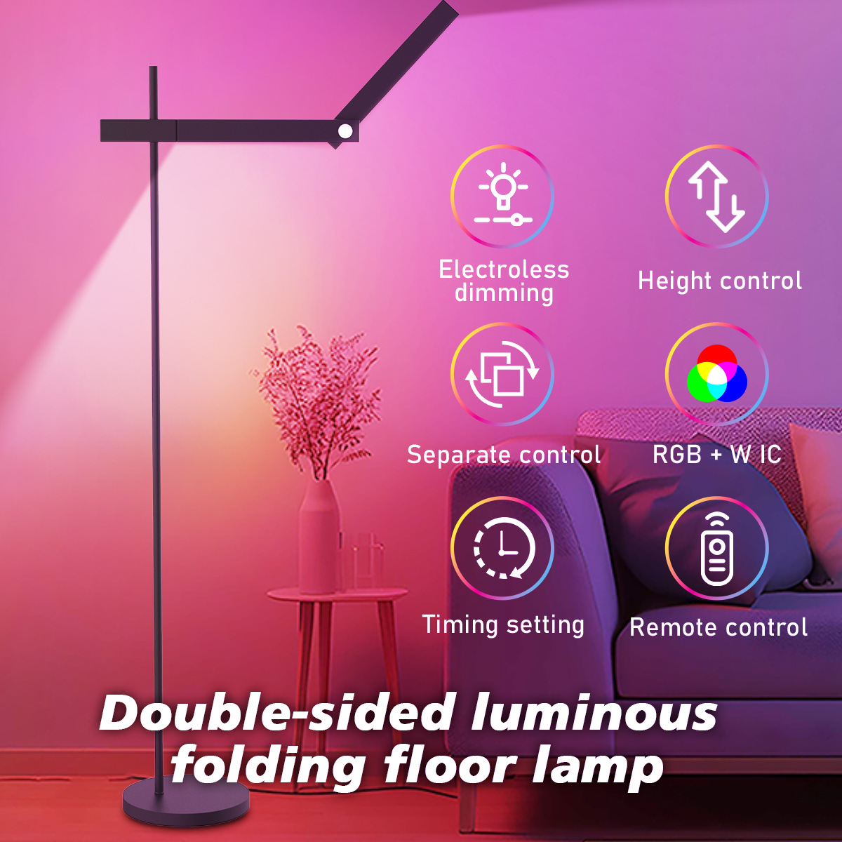 Color Changing Smart Controlled Table Light | Adjustable Stand for Room Ambiance-- -HCP043