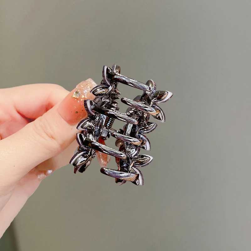 Rhinestone Glazed Flower Hair Clip Black Color High-end Half-tied Hair Claw for Womens Exquisite Hair Accessories Z250729