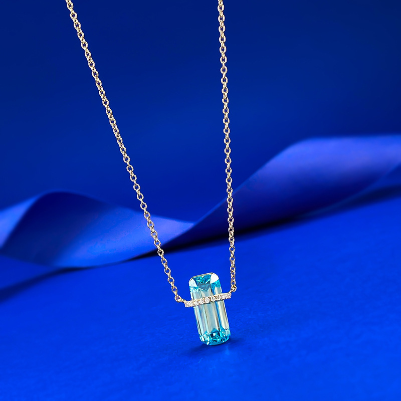 2025 Choucong Luxury Jewerly Genuine 100% 925 Sterling Silver Blue Topaz CZ Diamond Party Gemstones Elegant Women Wedding Clavicle Necklace Lover Gift