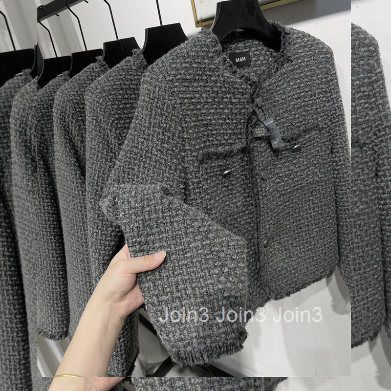 Korean Fashionable Elegant Woven Tweed Short Coat for Women with Cotton Lining Internet Celebrity Autumn Winter New Style