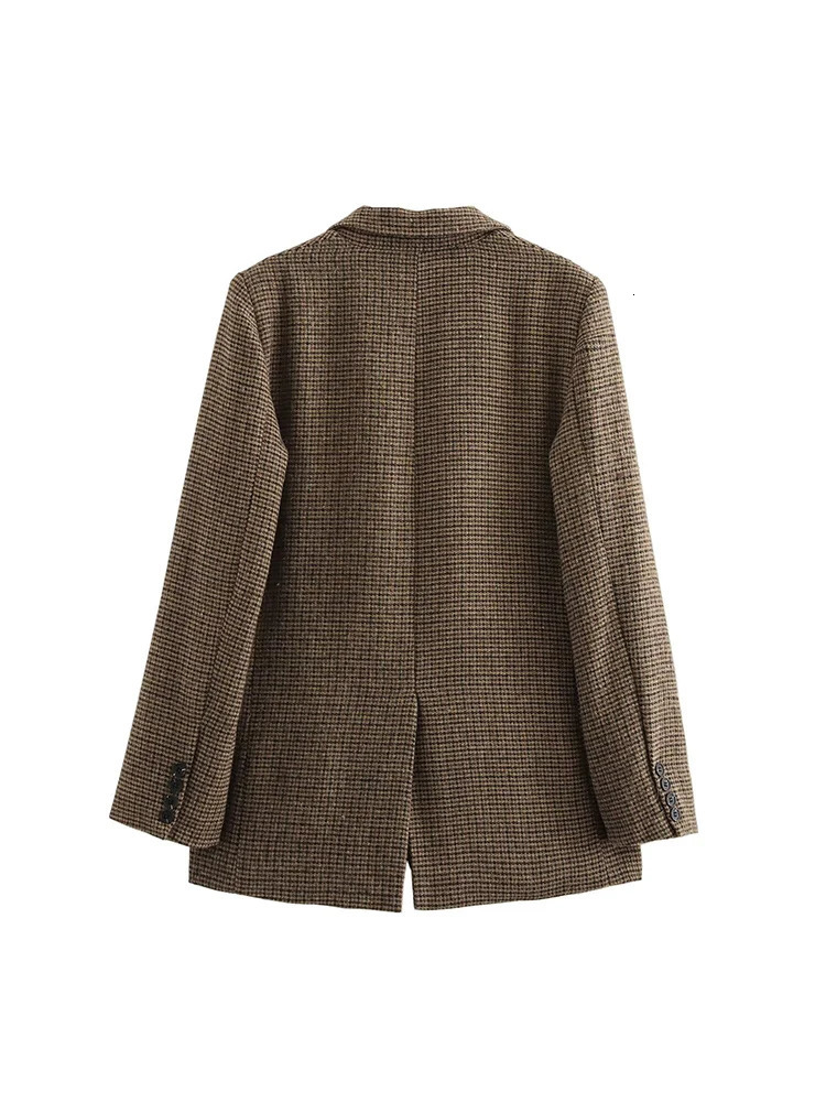 Autumn and Winter Arrivals Womens Fashionable Versatile Series Wool Blended Plaid Suit Jacket 250729