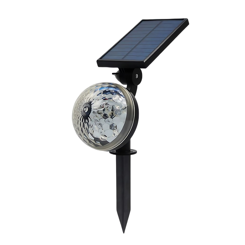 Solar Lawn Light Outdoor Waterproof Sound Control Flashing Courtyard Garden Landscape Disco Colorful Rotating Spotlight