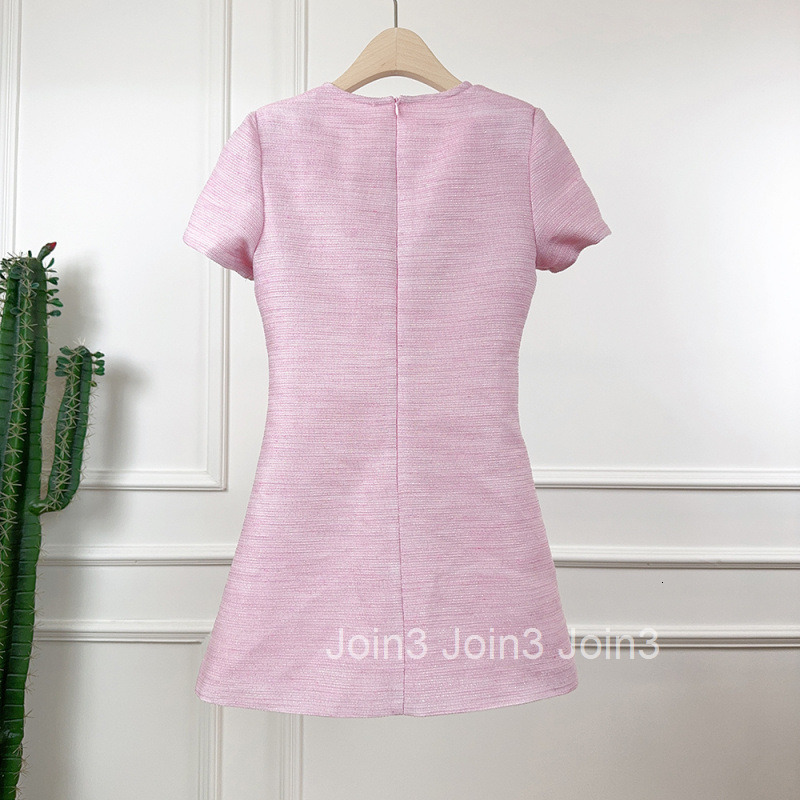 2025 Socialite Summer New Style Slim Fit Pearl Button Multi-Pocket Design Short Sleeve Dress Short Skirt