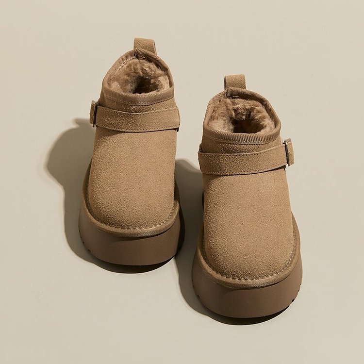 Hot New Free Shipping designer for womens boots khaki brown Seasonal new retro French fashion versatile thick soled casual cotton shoes