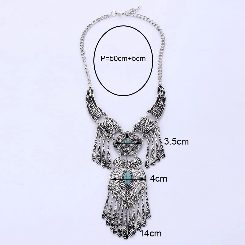Fashion Bohemian Choker Collar Necklace Vintage Tassel Statement Maxi Long Necklace For Women Collier Femme Jewelry 250729