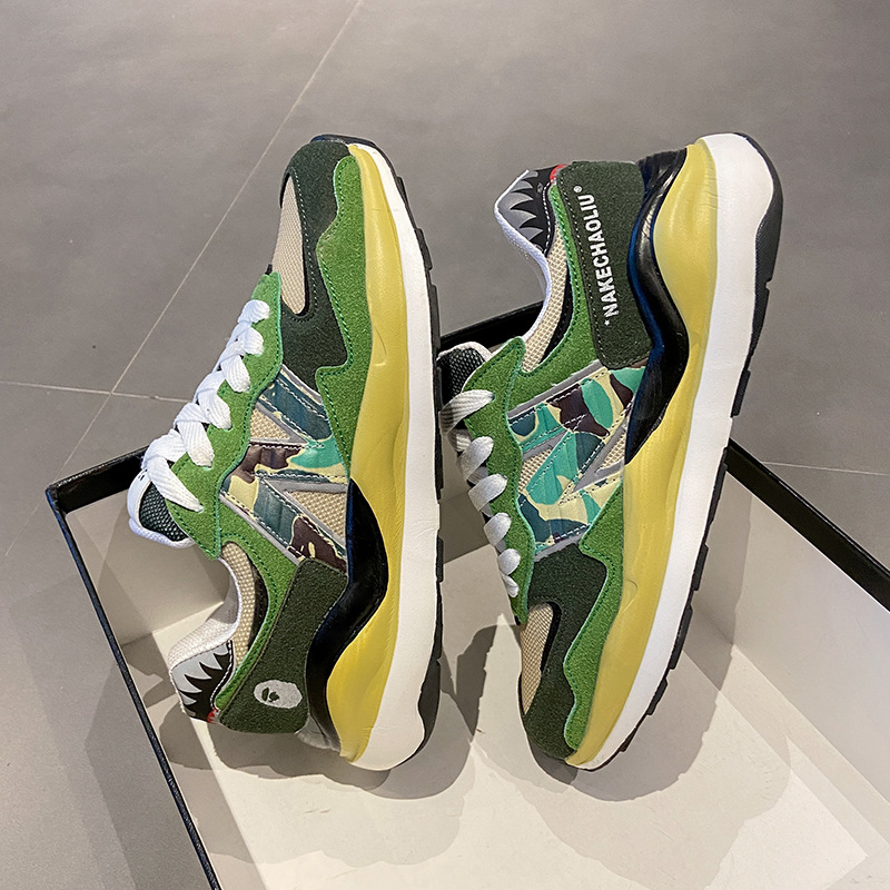 new Reflective Retro Original Grey Camouflage Unisex Dad Shoes Casual Sneakers Fashionable