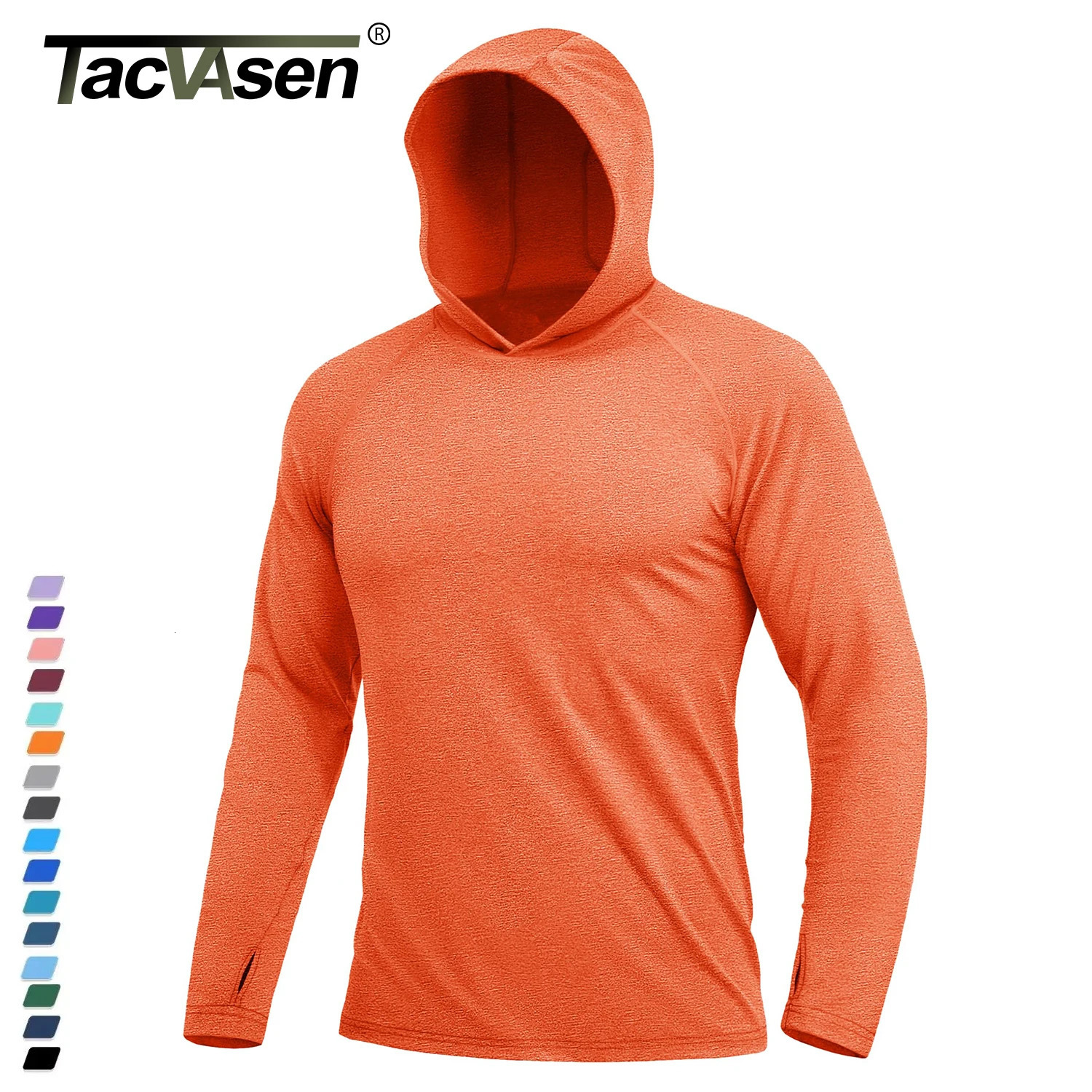 50 Sun Protection Hoodie Shirts Mens Long Sleeve T-shirts Lightweight Quick Dry Pullovers Swim Fishing Tee Tops 250723