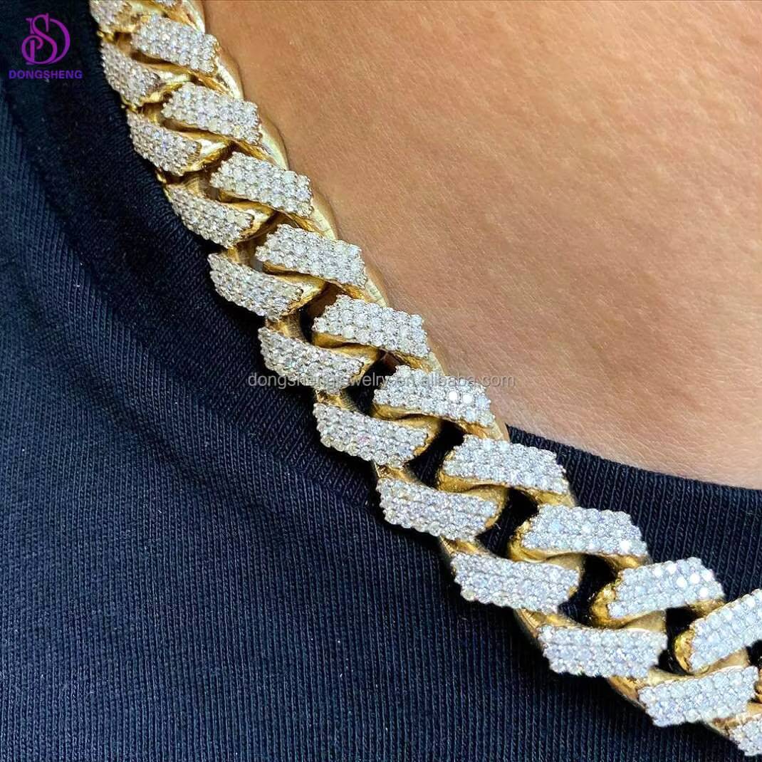 Factory Direct Sales China Factory Price 20Mm Moissanite Baguette Cuban Link Chain