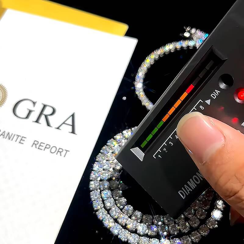 Fine Jewelry Chain 2- 6mm 925 Sterling Silver Moissanite Tennis Chain Trendy White Bracelet Womens Necklace with Link Wholesale