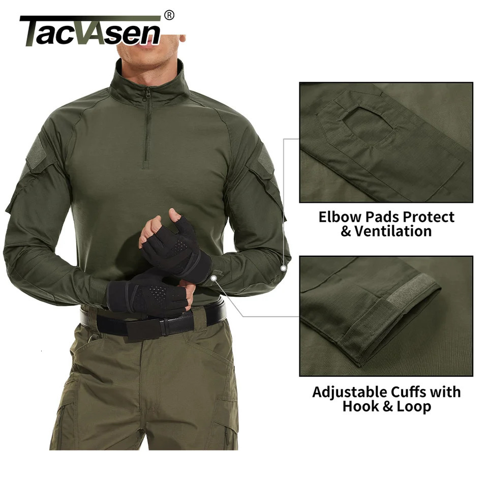 Tacvasen Men Summer Camouflage Tshirts Mens Long Sleeve Tshirt Cs Game Training Tee Shirt Clothing Safari Hiking T Shirt 250729