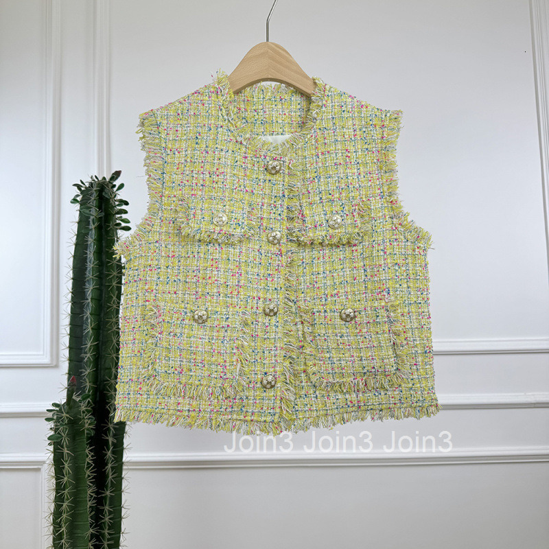 2025 Spring Summer Autumn Womens Fashion New Style Elegant Small Fragrance Style Vest Slimming Short Vest Top